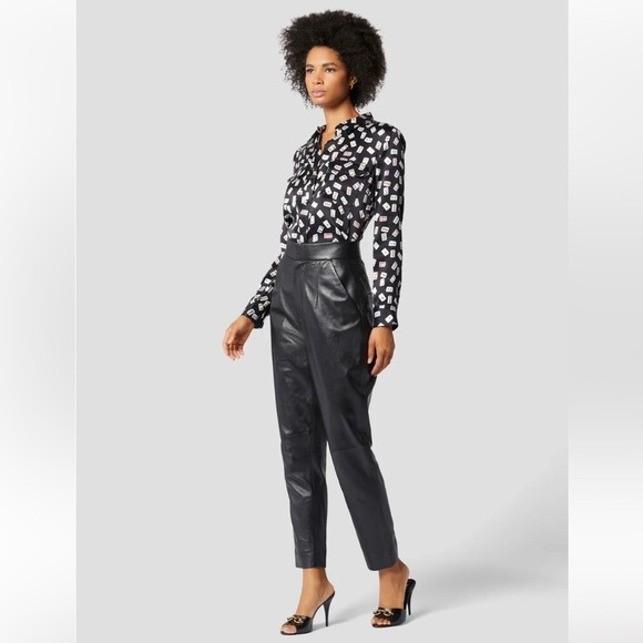 Equipment | Annelie Playing Cards Print Button Down Satin Top Playing Cards Silk - Picture 3 of 16